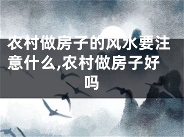 农村做房子的风水要注意什么,农村做房子好吗