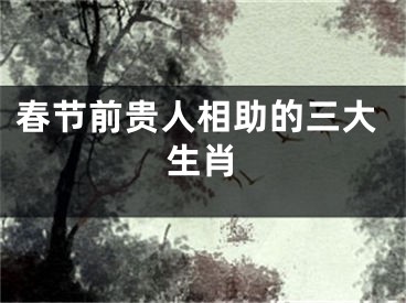 春节前贵人相助的三大生肖
