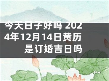 今天日子好吗 2024年12月14日黄历是订婚吉日吗