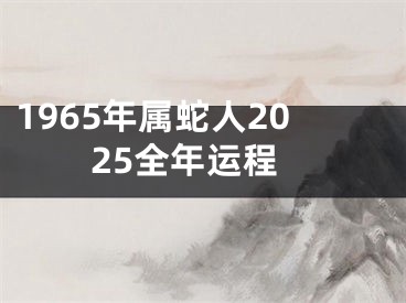 1965年属蛇人2025全年运程