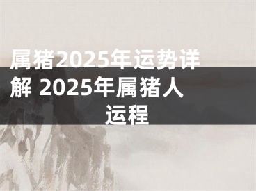 属猪2025年运势详解 2025年属猪人运程
