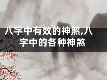 八字中有效的神煞,八字中的各种神煞
