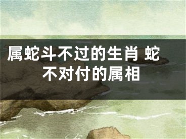属蛇斗不过的生肖 蛇不对付的属相