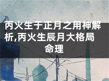 丙火生于正月之用神解析,丙火生辰月大格局命理