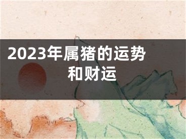 2023年属猪的运势和财运