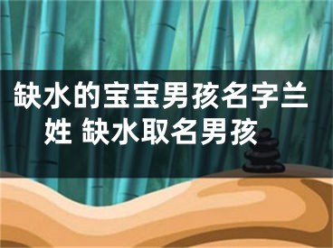 缺水的宝宝男孩名字兰姓 缺水取名男孩