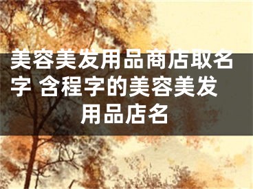 美容美发用品商店取名字 含程字的美容美发用品店名