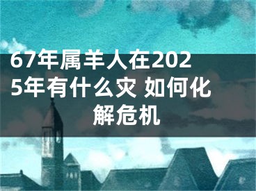 67年属羊人在2025年有什么灾 如何化解危机