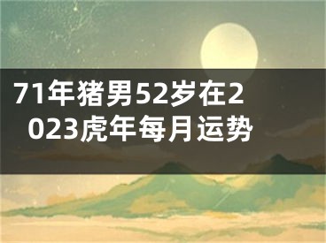 71年猪男52岁在2023虎年每月运势