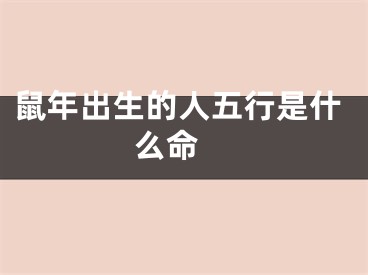 鼠年出生的人五行是什么命 