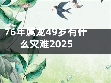 76年属龙49岁有什么灾难2025