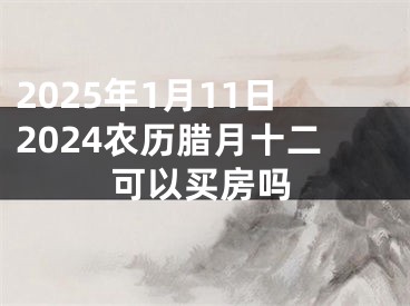 2025年1月11日2024农历腊月十二可以买房吗
