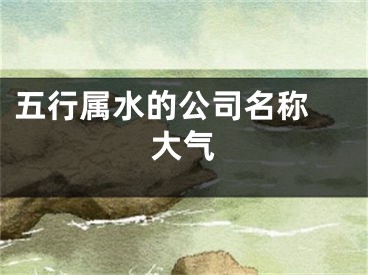 五行属水的公司名称 大气