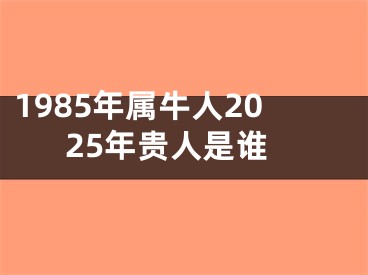 1985年属牛人2025年贵人是谁