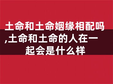 土命和土命姻缘相配吗,土命和土命的人在一起会是什么样