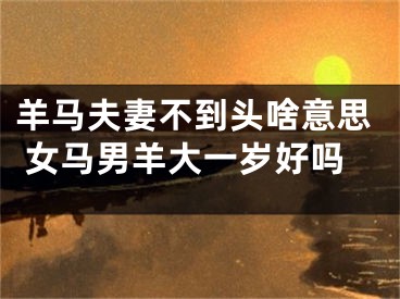羊马夫妻不到头啥意思 女马男羊大一岁好吗