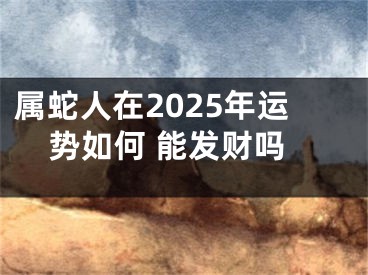 属蛇人在2025年运势如何 能发财吗