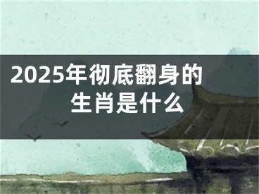 2025年彻底翻身的生肖是什么