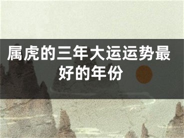属虎的三年大运运势最好的年份