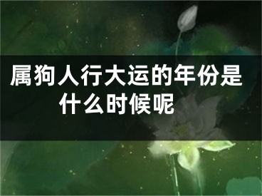 属狗人行大运的年份是什么时候呢 