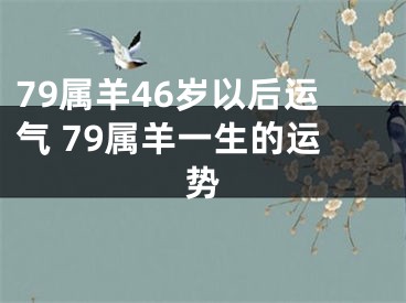 79属羊46岁以后运气 79属羊一生的运势