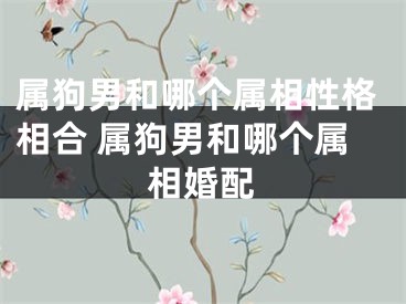 属狗男和哪个属相性格相合 属狗男和哪个属相婚配