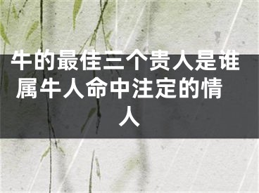 牛的最佳三个贵人是谁 属牛人命中注定的情人
