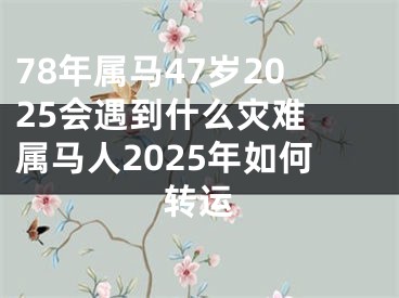 78年属马47岁2025会遇到什么灾难 属马人2025年如何转运