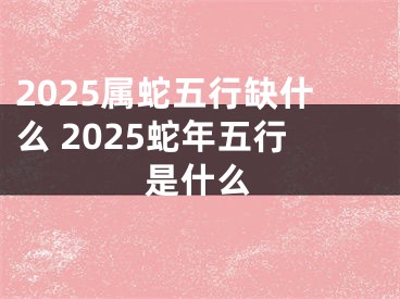 2025属蛇五行缺什么 2025蛇年五行是什么