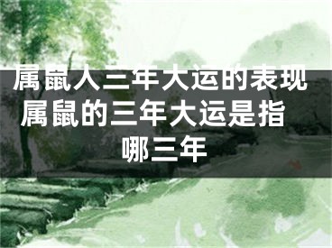 属鼠人三年大运的表现 属鼠的三年大运是指哪三年