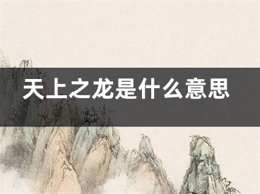 天上之龙是什么意思