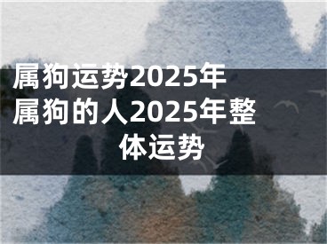 属狗运势2025年 属狗的人2025年整体运势