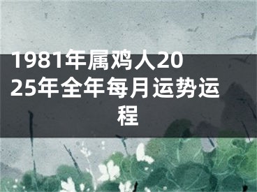 1981年属鸡人2025年全年每月运势运程