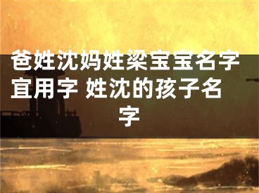 爸姓沈妈姓梁宝宝名字宜用字 姓沈的孩子名字