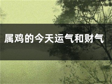 属鸡的今天运气和财气
