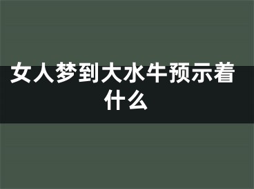 女人梦到大水牛预示着什么