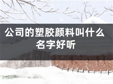 公司的塑胶颜料叫什么名字好听