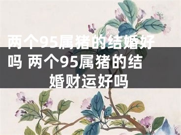两个95属猪的结婚好吗 两个95属猪的结婚财运好吗