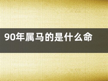 90年属马的是什么命