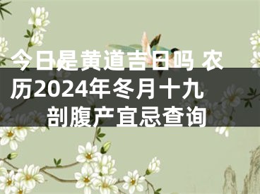今日是黄道吉日吗 农历2024年冬月十九剖腹产宜忌查询