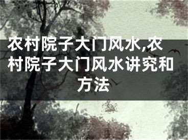 农村院子大门风水,农村院子大门风水讲究和方法