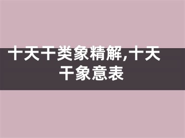 十天干类象精解,十天干象意表