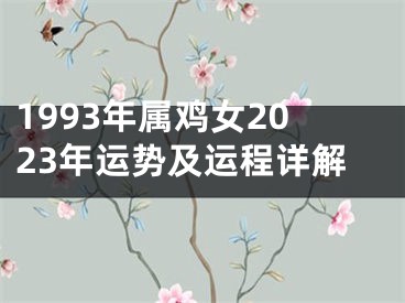 1993年属鸡女2023年运势及运程详解