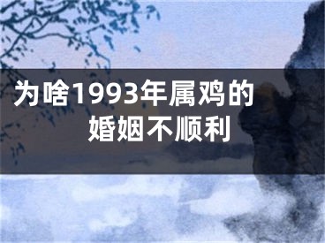 为啥1993年属鸡的婚姻不顺利