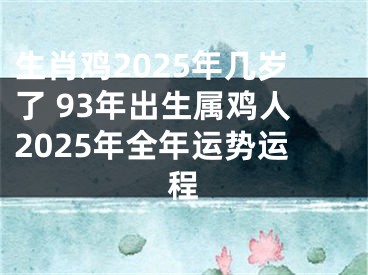 生肖鸡2025年几岁了 93年出生属鸡人2025年全年运势运程
