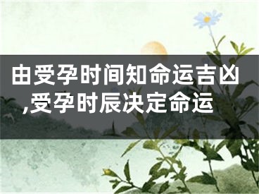 由受孕时间知命运吉凶,受孕时辰决定命运