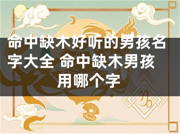 命中缺木好听的男孩名字大全 命中缺木男孩用哪个字
