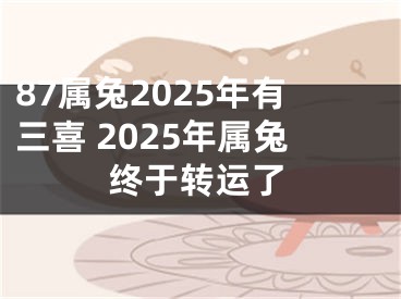 87属兔2025年有三喜 2025年属兔终于转运了