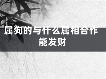 属狗的与什么属相合作能发财