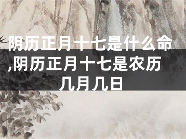 阴历正月十七是什么命,阴历正月十七是农历几月几日